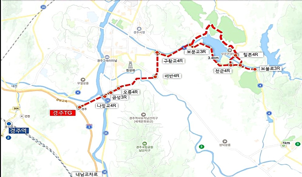 일반차량 통행제한 주요 노선도[경북경찰청 제공]