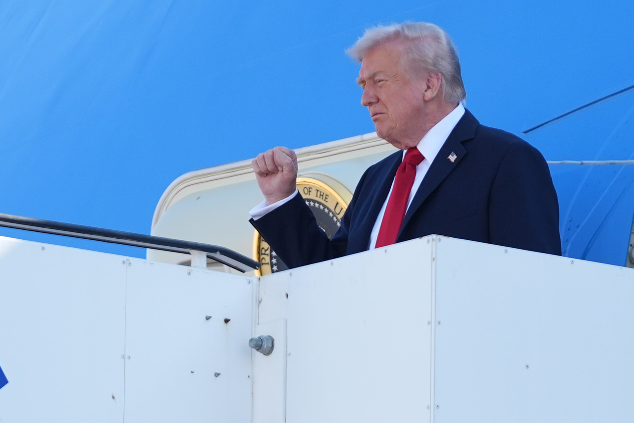 President Donald Trump arrives at Ben Gurion International Airport on Monday near Tel Aviv. (AP)