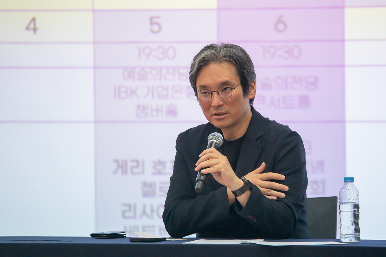 Seoul International Music Festival Artistic Director Ryu Jea-joon talks during a press conference on Sept. 30 in Seoul. (SIMF)
