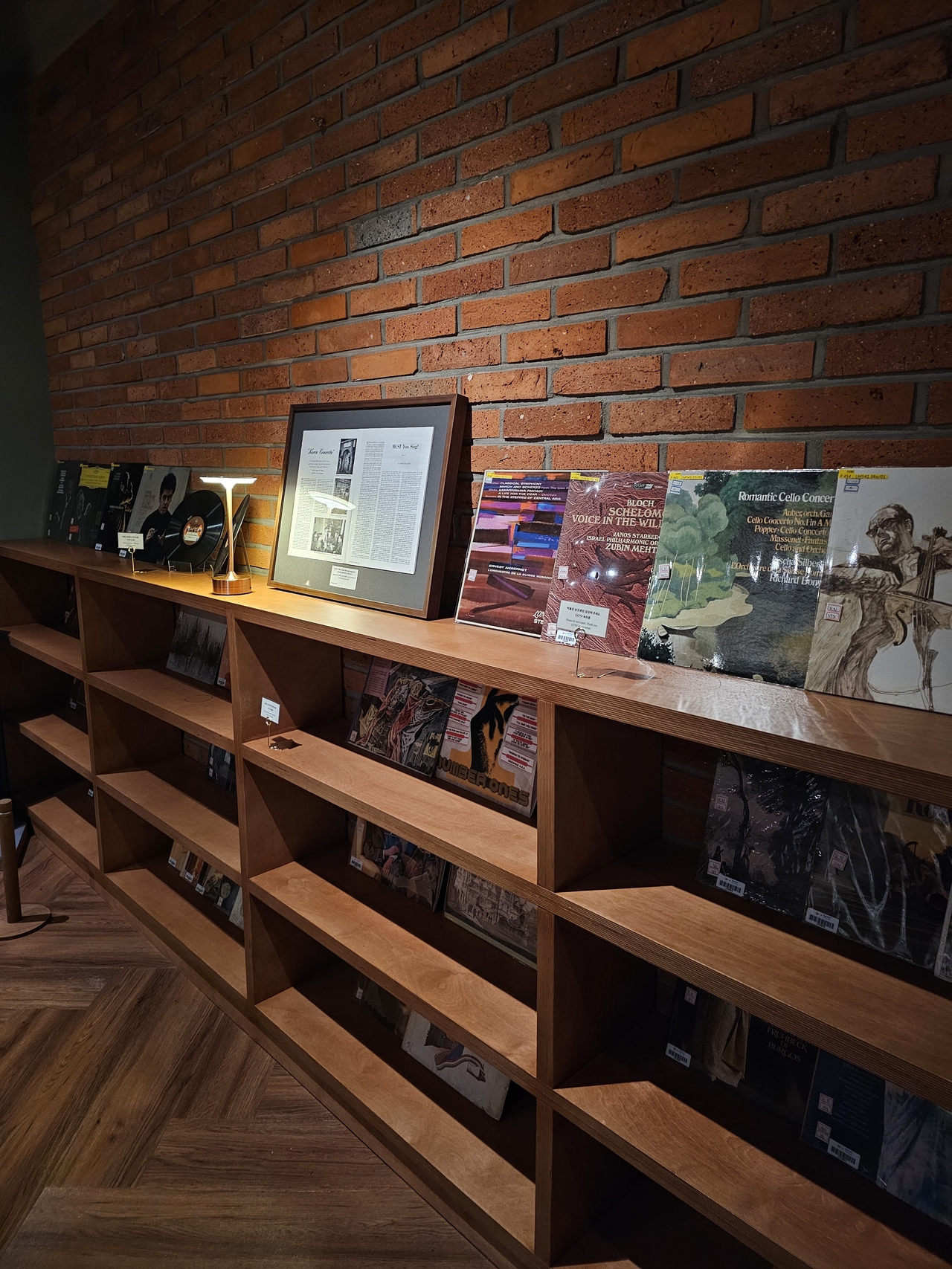 Over 50 LP albums donated by the late Park are displayed on the listening room's shelves. (Choi Jae-hee/The Korea Herald)