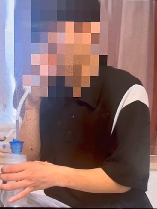 Presumed picture of the college victim tortured to death in Cambodia (Captured image from Telegram)