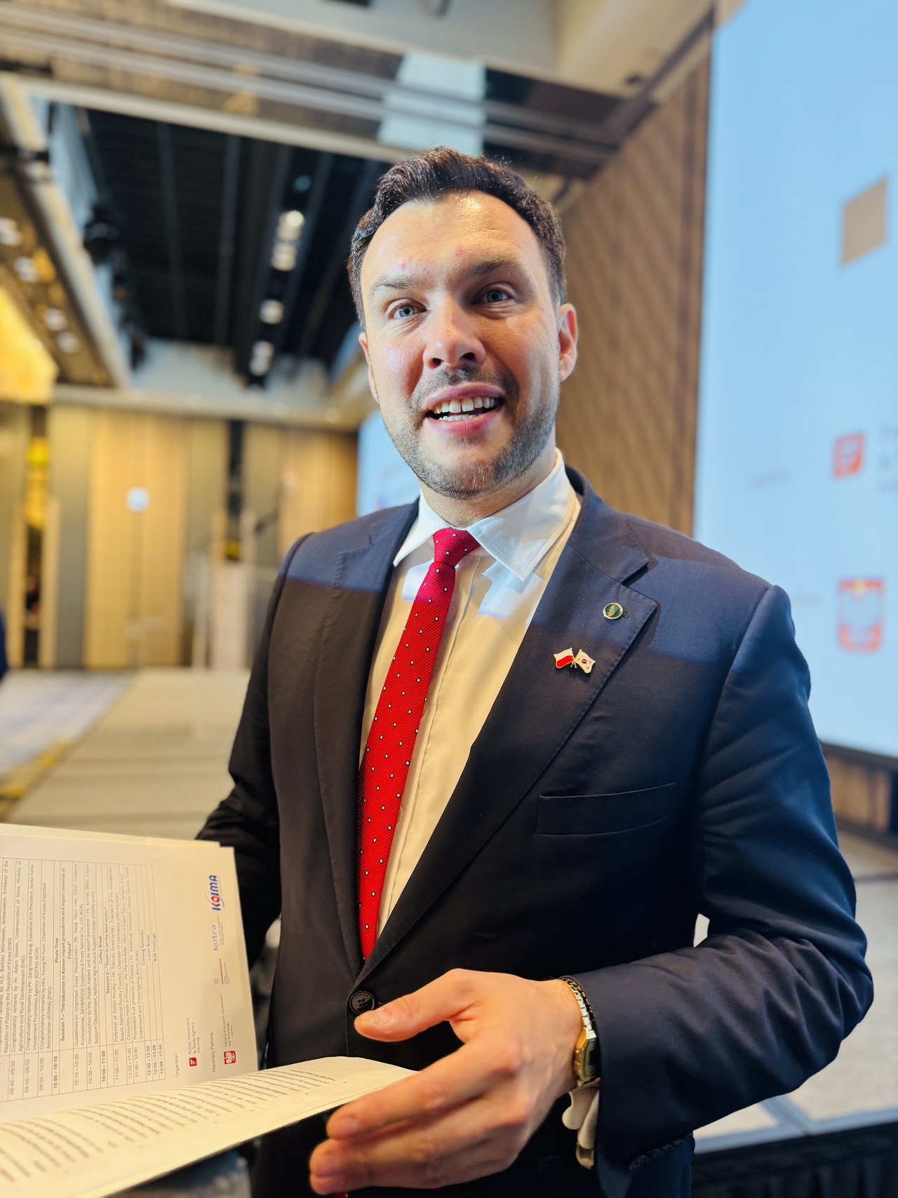 Adam Nowak, deputy minister of agriculture and rural development of Poland, speaks in an interview with The Korea Herald on Sept. 25 at the Four Seasons Hotel in Seoul. (Sanjay Kumar/The Korea Herald)