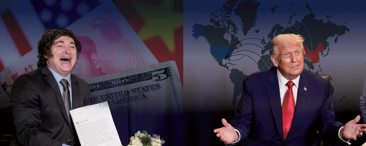 Global currency swap lines are emerging at the center of geopolitics. The U.S. dollar, which plays a pivotal role in the global financial system, and China’s renminbi, whose influence is growing through trade in the real economy, have created a dual structure in the international monetary order. Argentina has become a key battleground. The People’s Bank of China and the Central Bank of Argentina have established a currency swap line, while the U.S. Treasury has decided to provide dollars to Argentina through the Exchange Stabilization Fund (ESF). Ultimately, the geopolitics of swap lines reflect the contest between the dollar and the renminbi. U.S. President Donald Trump and Argentine President Javier Milei share a broad smile during their meeting at the United Nations headquarters in New York on September 23.  [REUTERS]