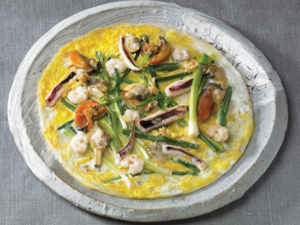 Crispy haemul pajeon, seafood pancake made for sharing