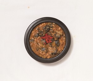 Ureongdoenjang bibimbap, snail and soybean paste rice bowl