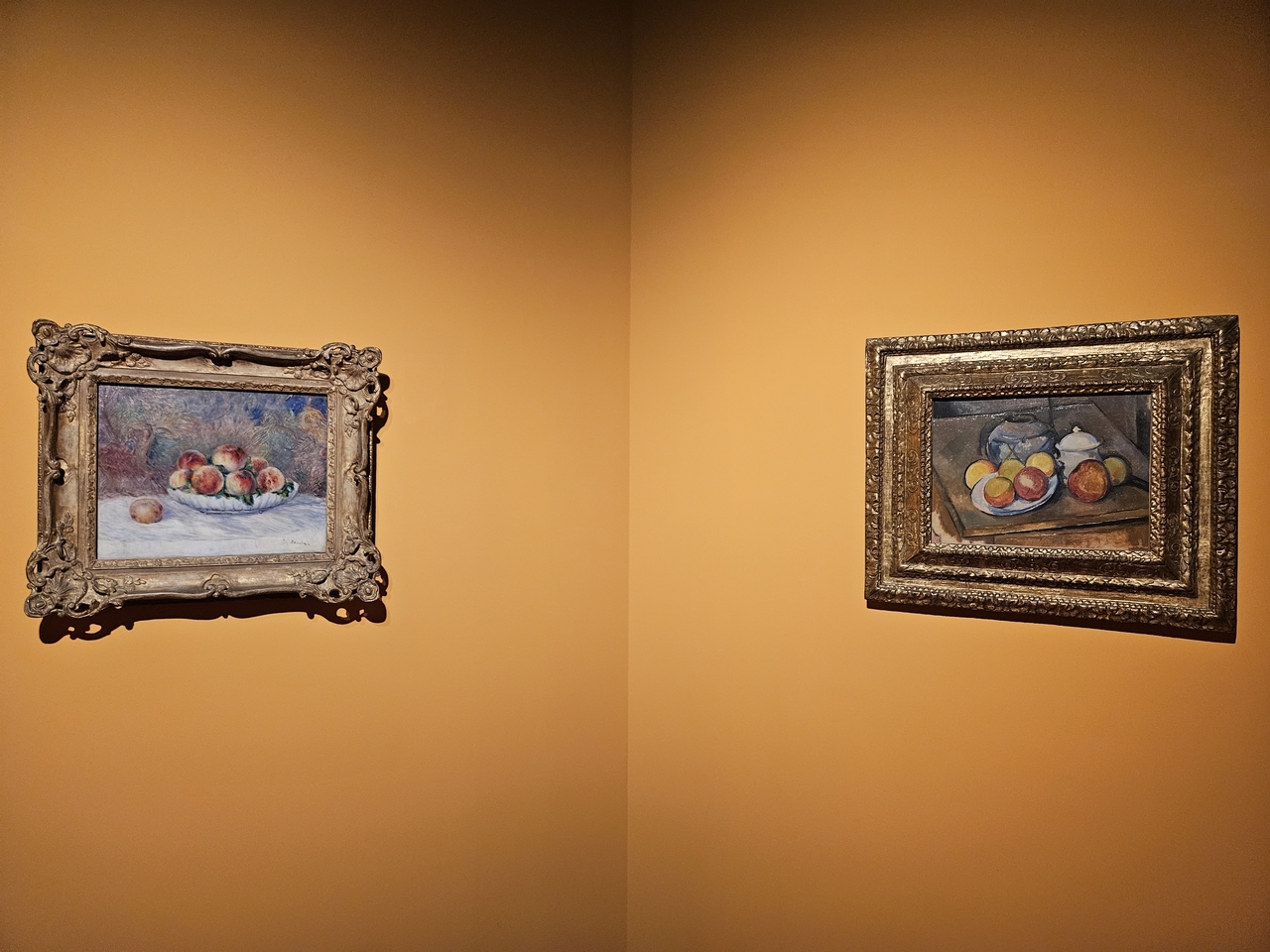 Installation view of “The Orangerie Museum and the Orsay Museum: Cezanne and Renoir” at Hangaram Design Museum in Seoul (Park Yuna/The Korea Herald)
