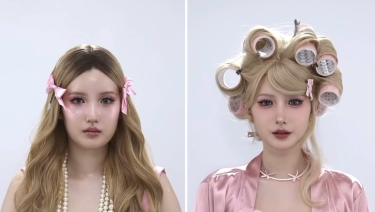 Twin models who were made up by two contestants under the shared theme “Barbie” (Coupang Play)