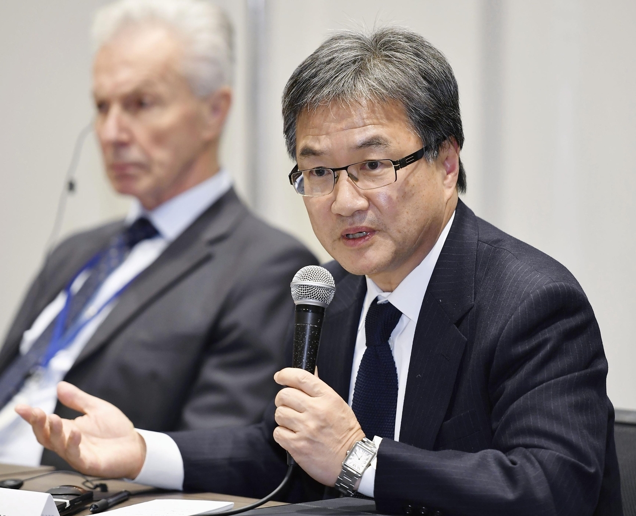 Joseph Yun, then the US special representative for North Korea policy, addresses a press conference in Tokyo on Feb. 1, 2018. (Kyodo News via Getty Images)