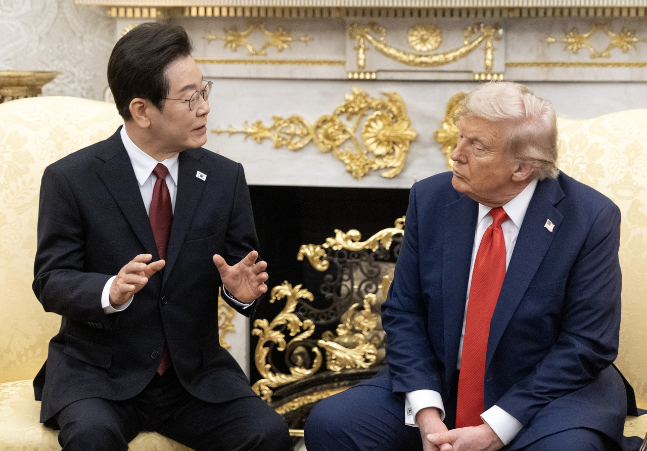 South Korean President Lee Jae Myung and US President Donald Trump hold a summit at the White House in Washington, DC, on Aug. 25. (Newsis)