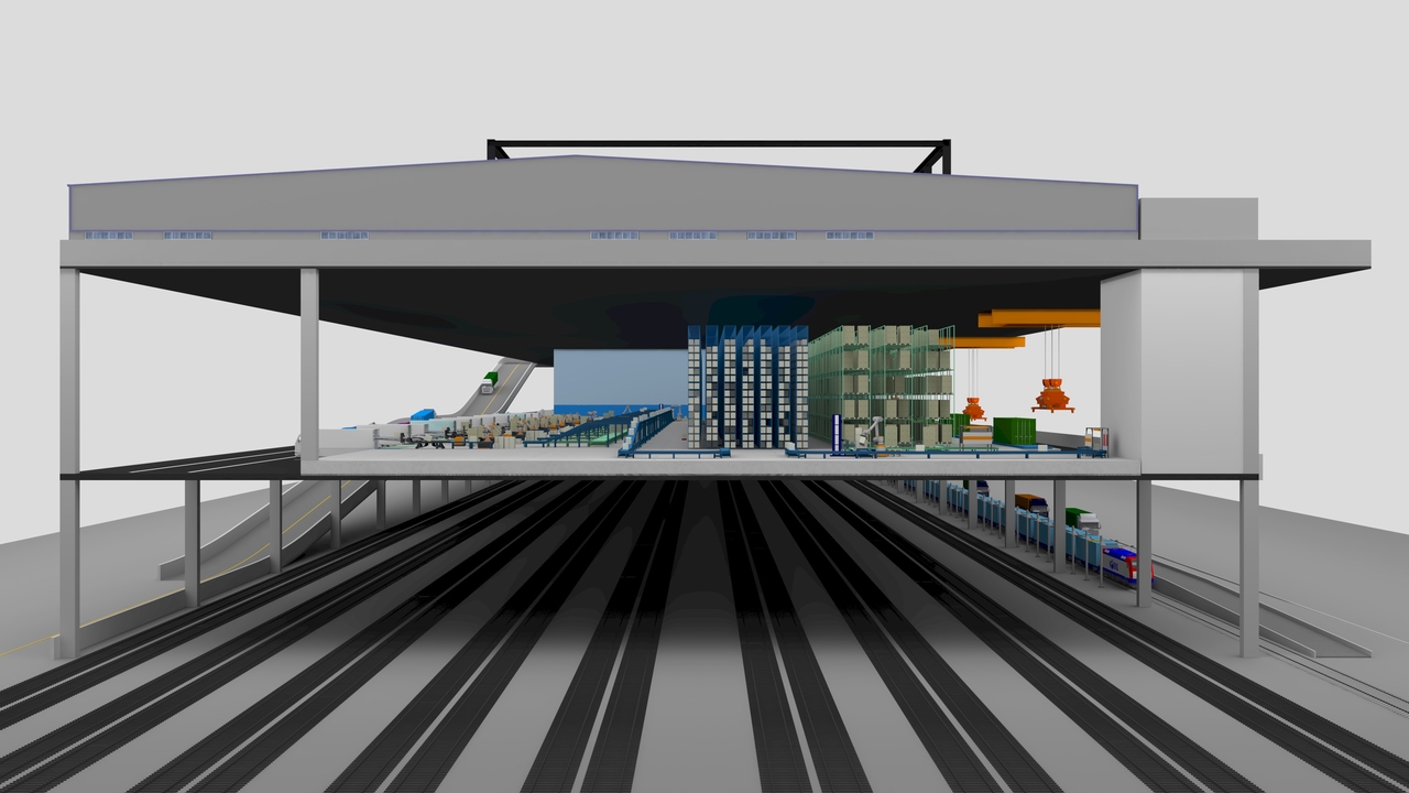 스마트 철도물류 터미널 모델.[한국철도기술연구원 제공]