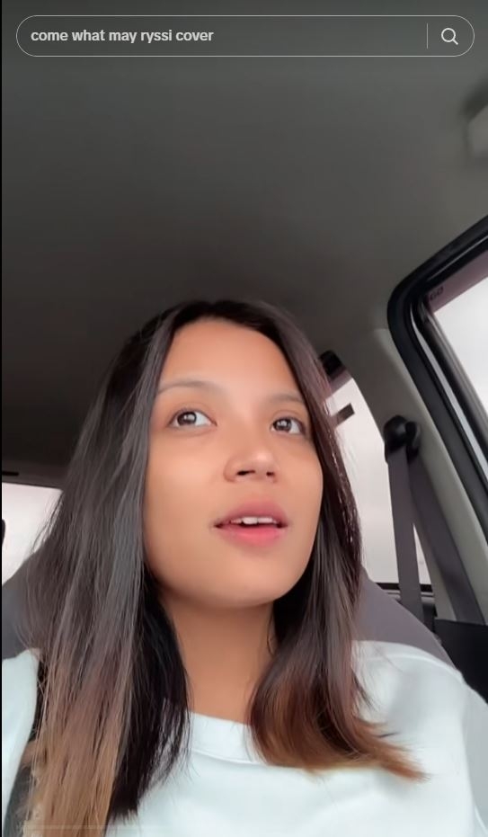Screen capture of Ryssi Avila's TikTok video where she covers “Come What May” by Air Supply. (Avila's TikTok)