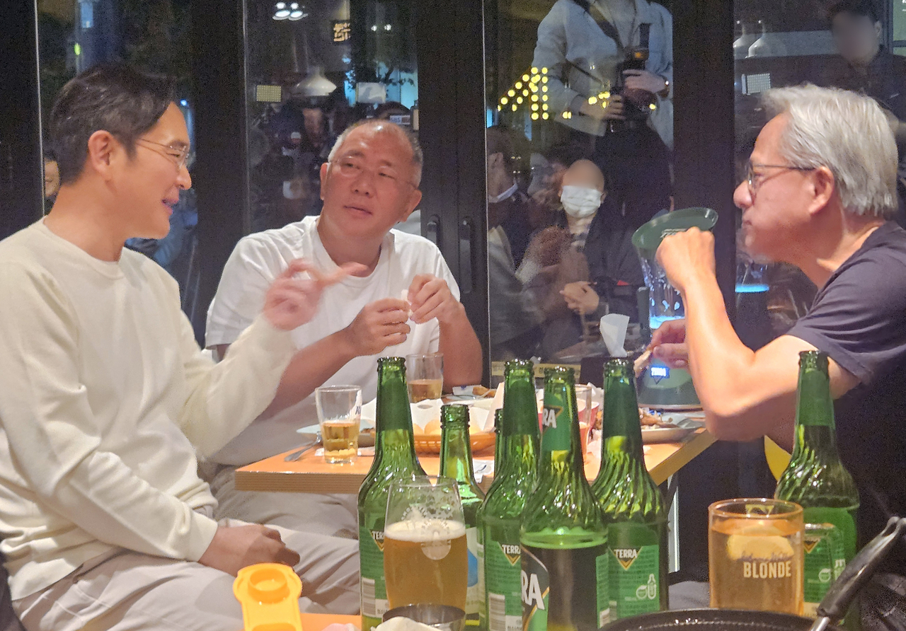 젠슨 황·이재용·정의선 ‘치맥회동’