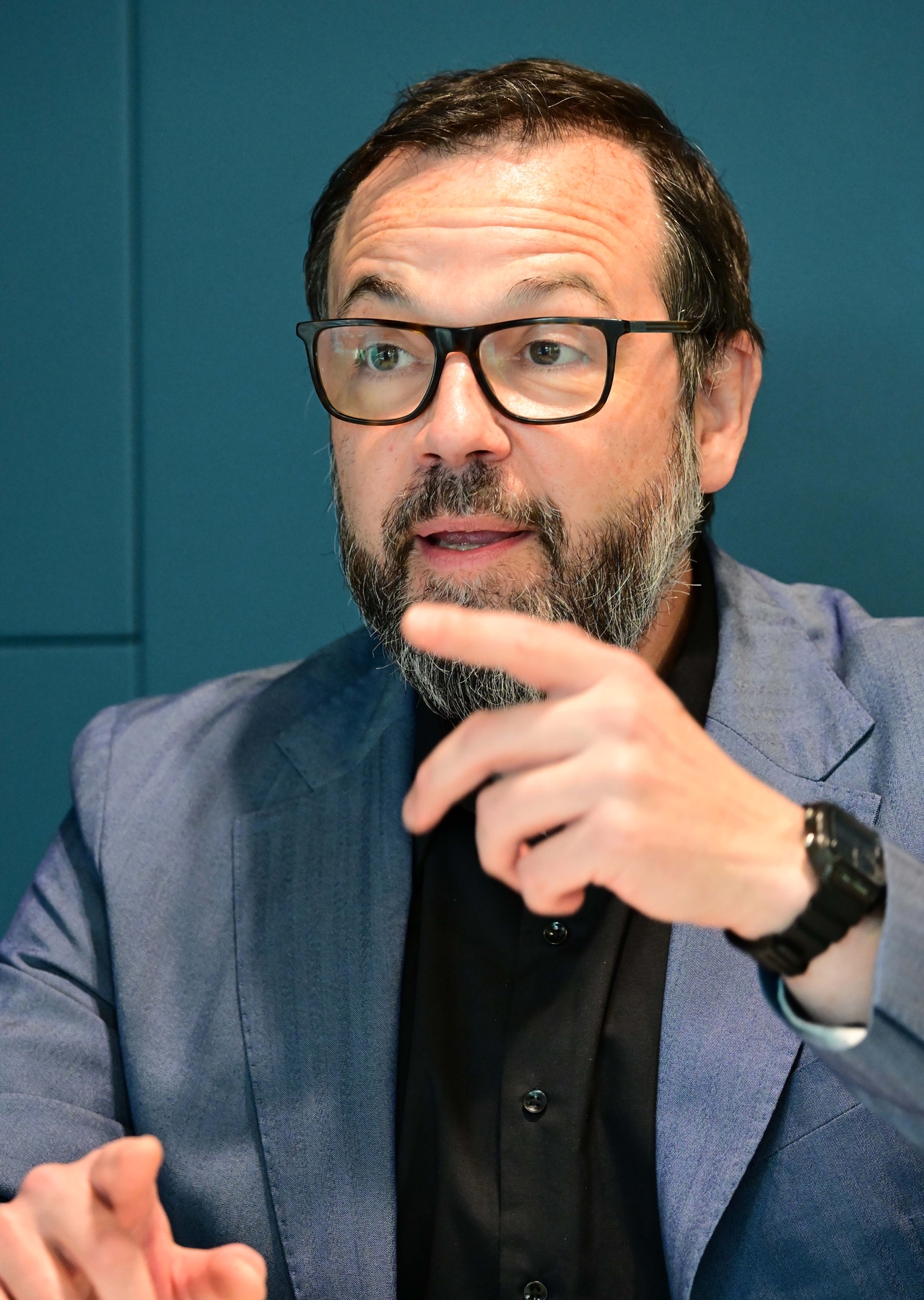 Claudio J. Tessone, a professor at the University of Zurich and president of the university's Blockchain Center, speaks in an interview with the Korea Herald in Seoul on Wednesday. (Lee Sang-sub/The Korea Herald)