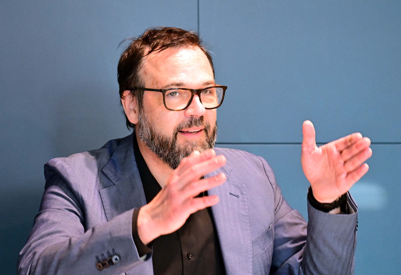 클라우디오 스위스 취리히대학 블록체인연구소장이 29일 오후 서울 중구 한 호텔에서 , 코리아헤럴드헤럴드경제와 공동 인터뷰를 하고 있다. 이상섭 기자