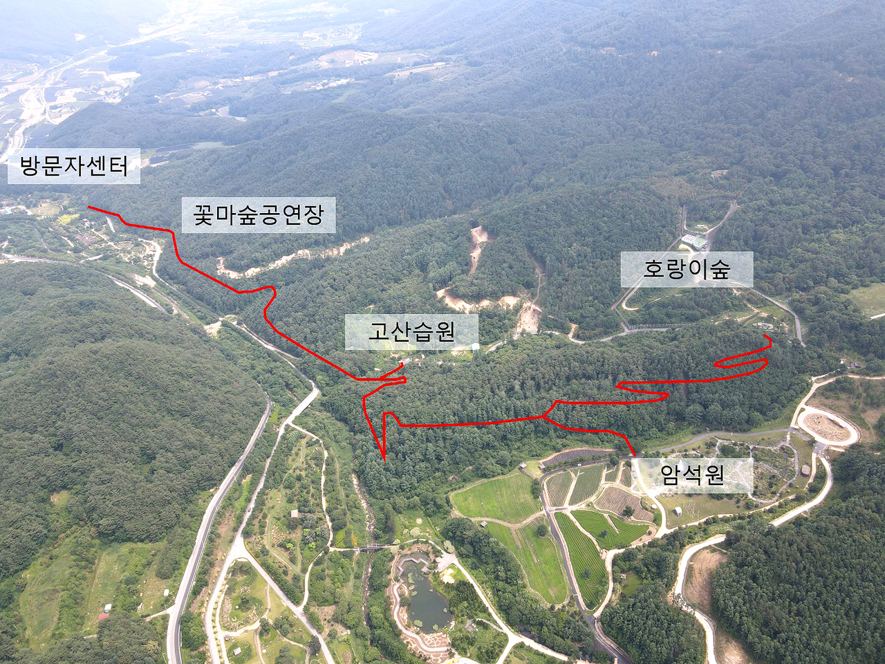 국립백두대간수목원 무장애 나눔길 계획 대상지 전경[한국수목원정원관리원 제공]