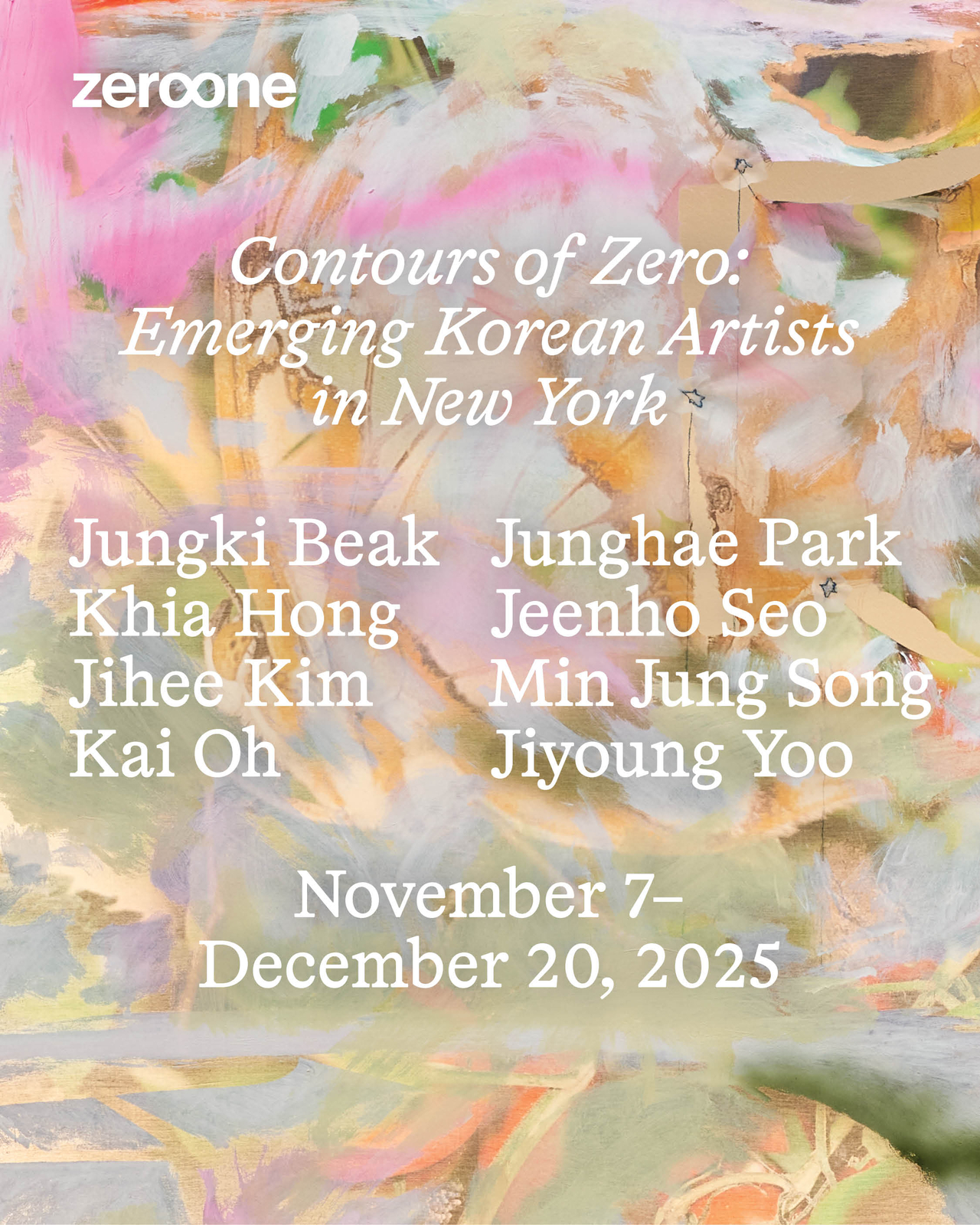 Poster for "Contours of Zero: Emerging Korean Artists in New York" (Hanwha Cultural Foundation)