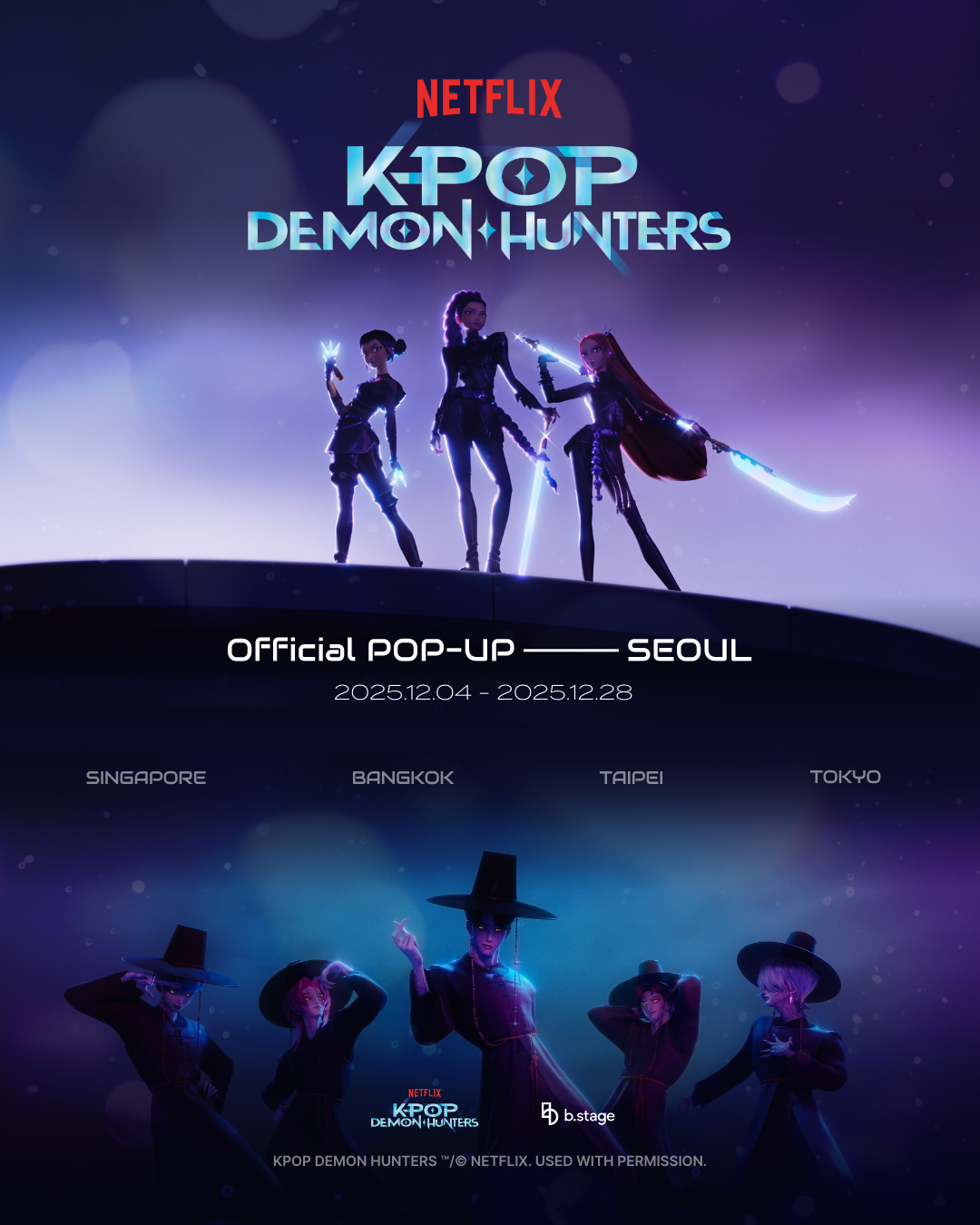 Post for "KPop Demon Hunters" pop-up (B.Stage)