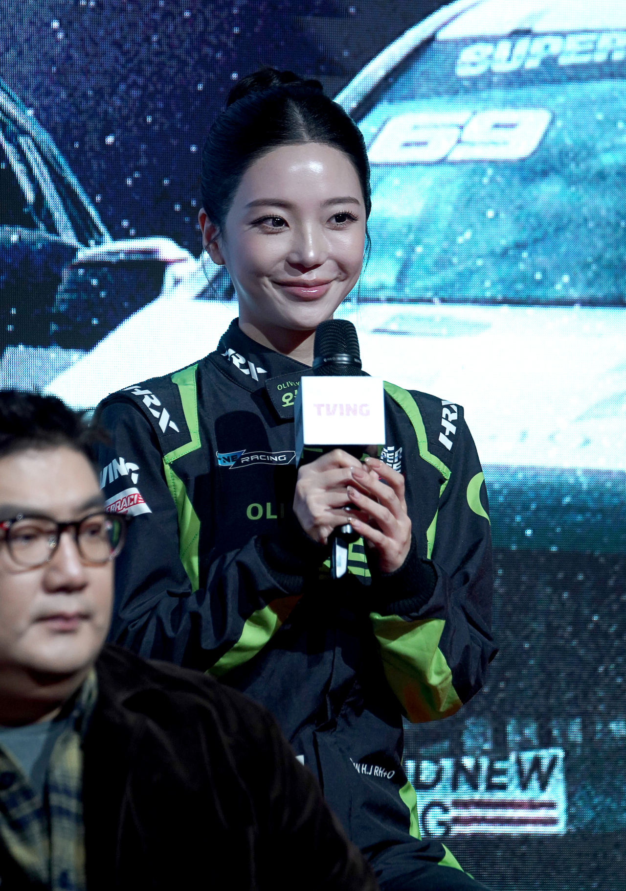5일 <슈퍼레이스 프리스타일> 제작발표회에서 윤하정. [티빙 제공]