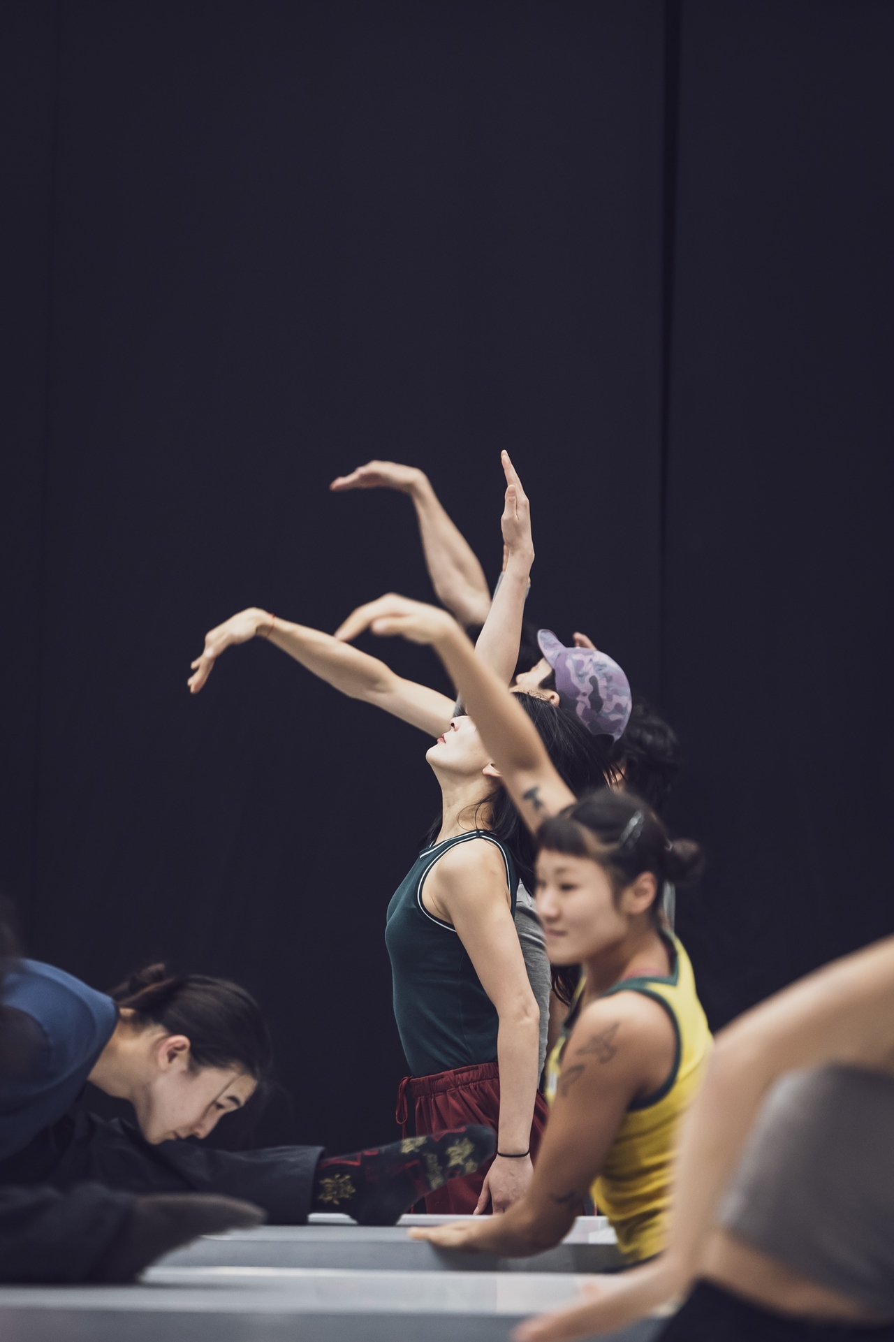 Dancers rehearse "One Flat Thing, Reproduced." (Korea National Contemporary Dance Company)