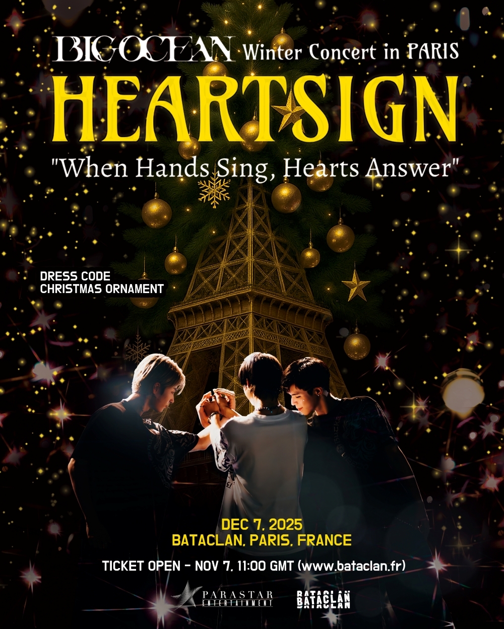 Promotional poster for Big Ocean's year-end concert, "Heartsign," to be held in Paris, on Dec. 7 (Parastar Entertainment)