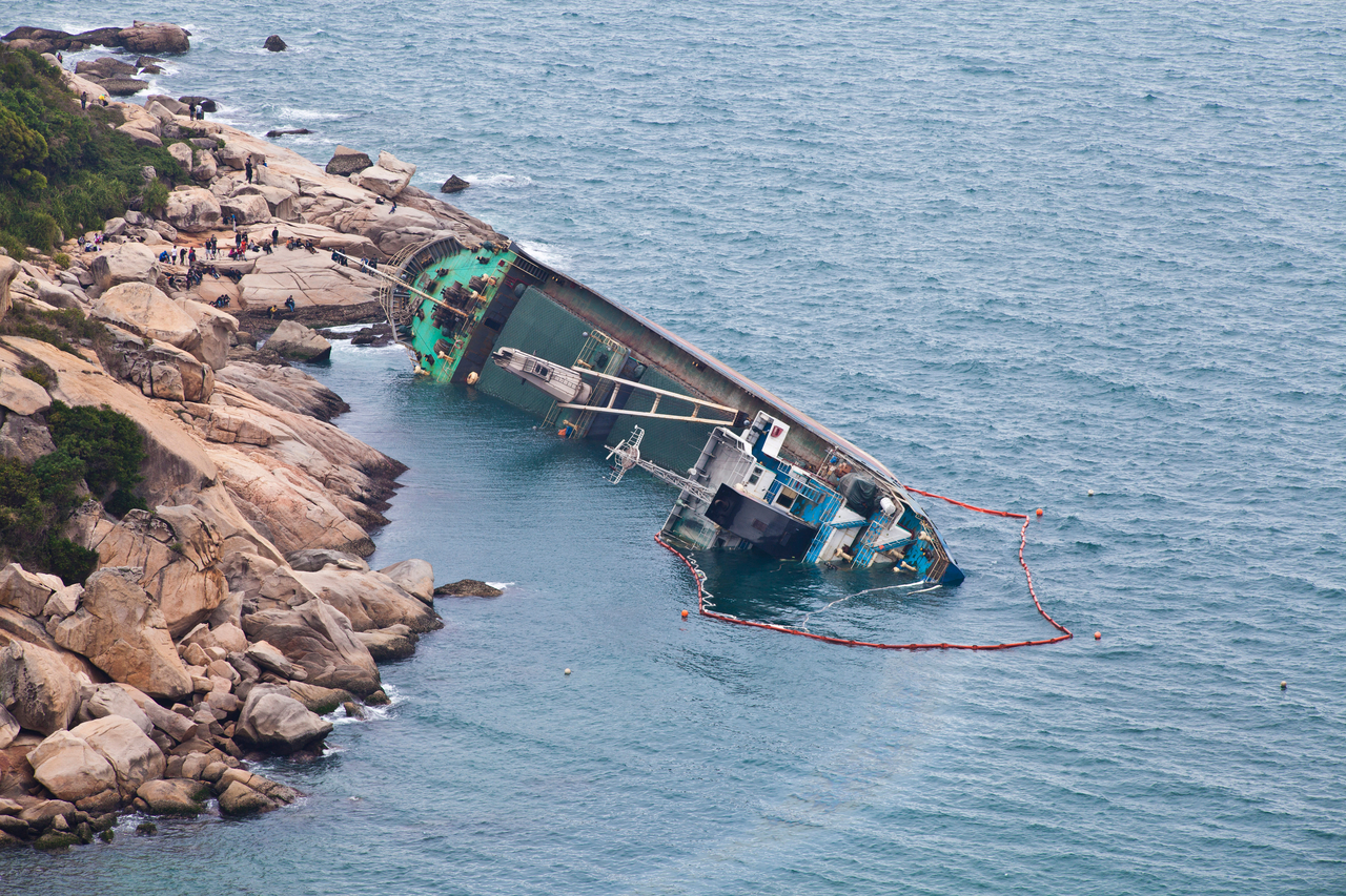 A fishing boat capsized in Cheung Chau, Hong Kong. Not directly related to the article. (123rf)