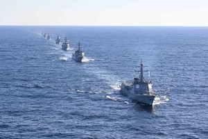 Navy holds 1st fleet-level maneuver drills marking 80th founding anniversary