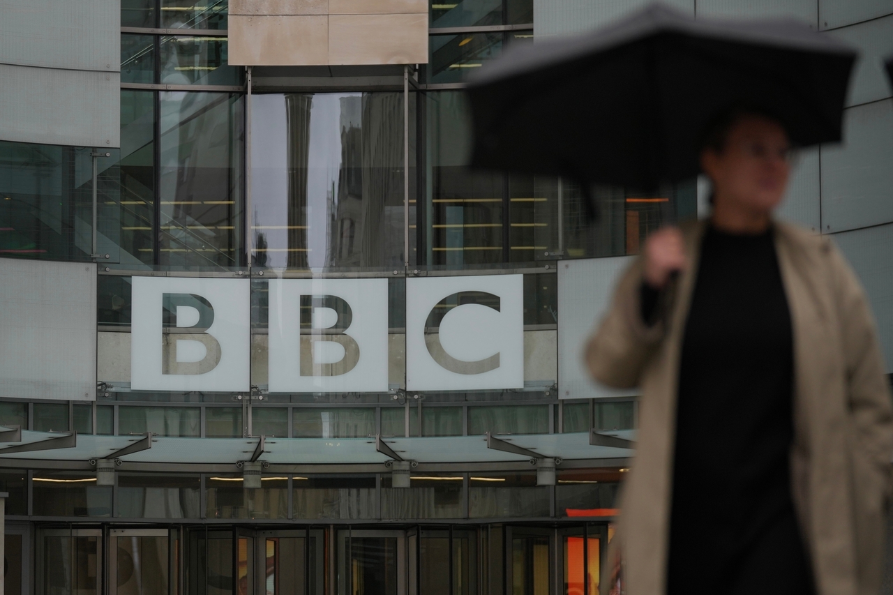 A man walks outside the BBC headquarters in London on Monday.   AP-Yonhap