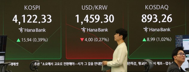 코스피가 12일 4100포인트선에서 상승 여지를 탐색하고 있다. 이날 전장 대비 8.95포인트(0.22%) 내린 4097.44로 출발한 뒤 낙폭을 줄이며 반등해 오전 10시 56분 현재 4142.07포인트를 기록하고 있다. 블룸버그통신은 이날 코스피 지수가 사상 처음 4000선을 넘기며 랠리를 펼치는 가운데 주가 변동성에 대한 베팅이 급증하면서 경고등이 켜졌다고 보도했다.  [뉴시스]