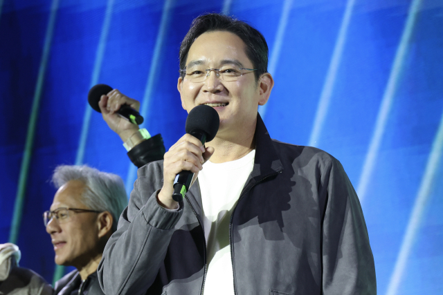 Samsung Electronics Chairman Lee Jae-yong speaks at the Nvidia GeForce Gamer Festival in Seoul on Oct. 30. (Yonhap)