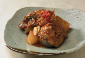 Godeungeo jorim, spicy-savory Korean fish stew