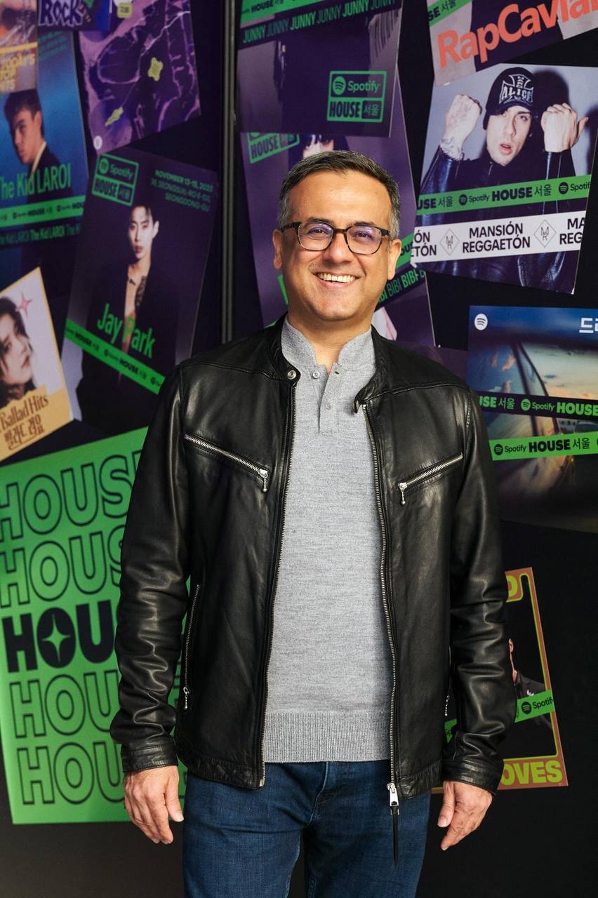 Gautam Talwar, Spotify’s general manager for Asia-Pacific, poses during the Spotify House Seoul event held at Anderson C in Seongsu-dong on Friday. (Spotify)