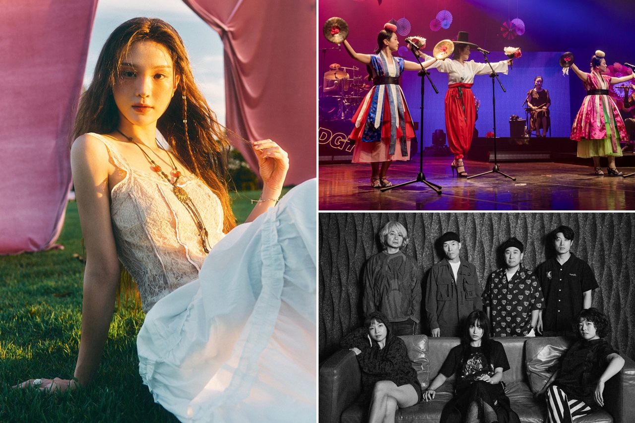 Clockwise from left, Song So-hee, ADG7 and Leenalchi (Courtesy of the artists)