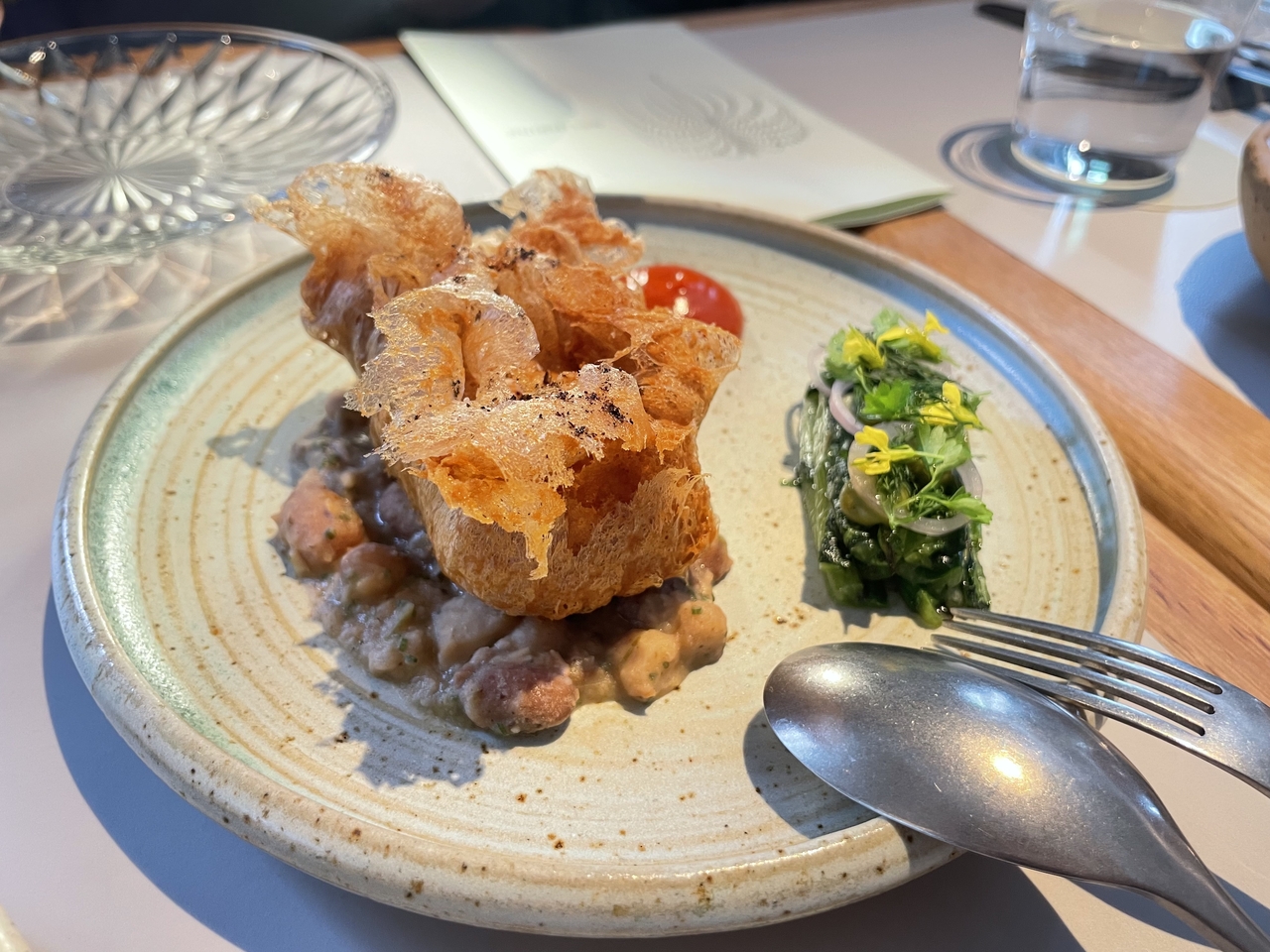 Belimbing's Skate Wing Goreng with laksa mustard and pepper ketchup (Hong Yoo/The Korea Herald)