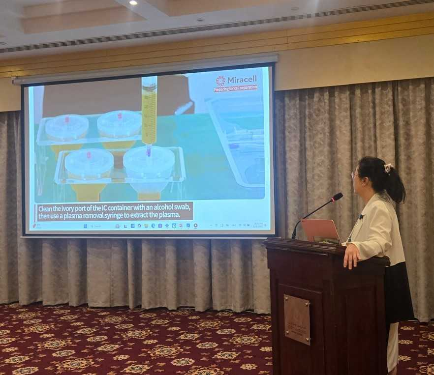 Professor Taehee Kim of Soonchunhyang University Bucheon Hospital speaks at the 5th International Conference on Gynecology & Obstetrics, held Nov. 3–4 in Dubai of the United Arab Emirates. (Miracell)