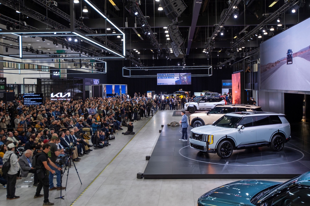 Kia presents the all-new Telluride at AutoMobility LA 2025 in Los Angeles on Thursday. (Hyundai Motor Group)