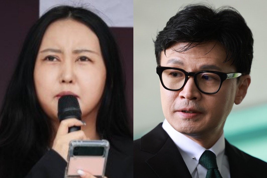 정유라(왼쪽) 씨와 한동훈 전 국민의힘 대표. [연합]