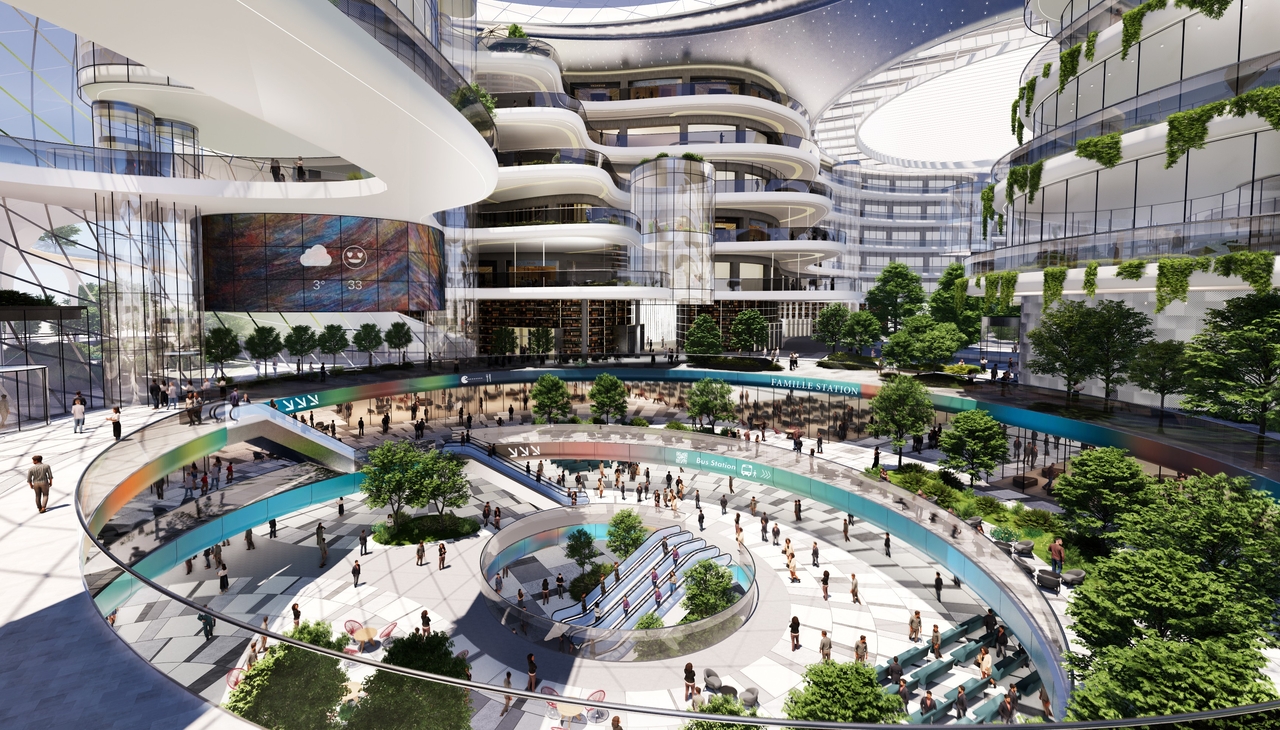 A rendering of the Seoul Express Bus Terminal indoors in Seocho-gu, southern Seoul (Seoul Metropolitan Government)