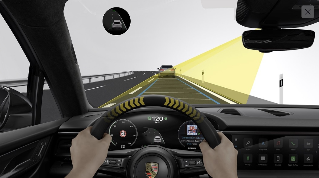 포르세 순수 전기 SUV 마칸 EV에 새롭게 추가된 주행보조옵션 ‘드라이브 어시스트’ 안내 이미지 [포르쉐 홈페이지 캡처]