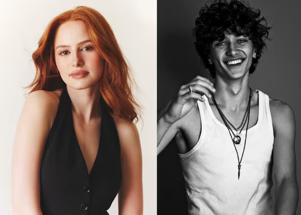 Madelaine Petsch (left) and Gavin Casalegno, starring in the film adaptation of "Chasing Red." (Webtoon)