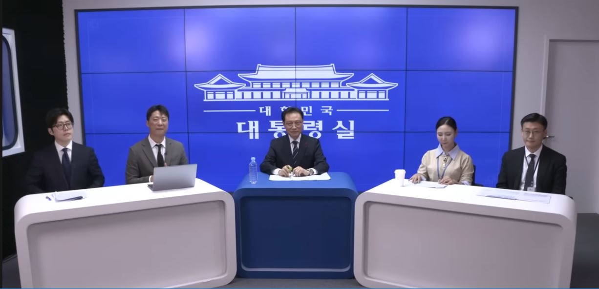 Journalists speak during a YouTube live discussion hosted by the presidential office on Monday, marking the first anniversary of former President Yoon Suk Yeol's failed martial law declaration. (YouTube screencapture)