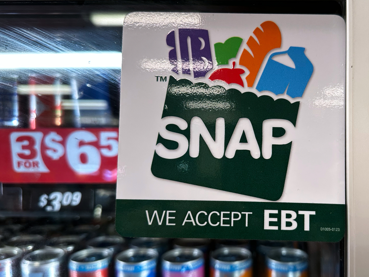 SNAP EBT information sign is displayed at a gas station in Riverwoods, Illinois, Nov. 1.   AP-Yonhap