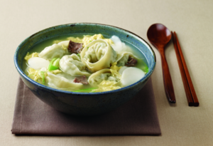 Tteokmandu-guk, hearty Korean soup with dumplings and rice cakes