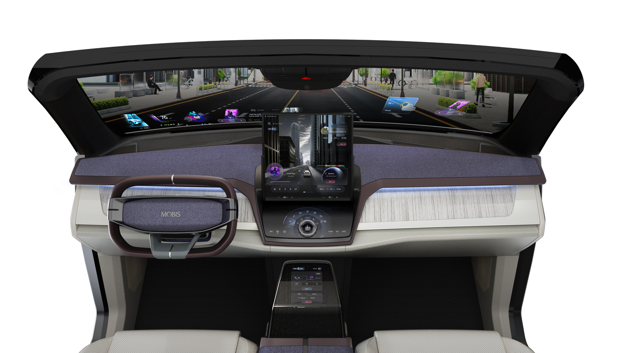Hyundai Mobis’ holographic windshield display (Hyundai Mobis)