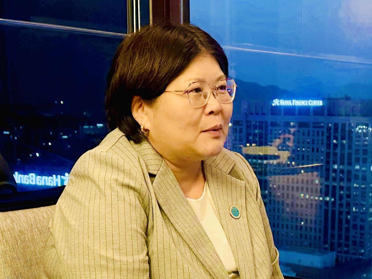 Kazakhstan’s top constitutional judge, Elvira Azimova speaks in an interview with The Korea Herald at Lotte Hotel in Jung-gu, Seoul, on Nov. 12.
(Sanjay Kumar / The Korea Herald)