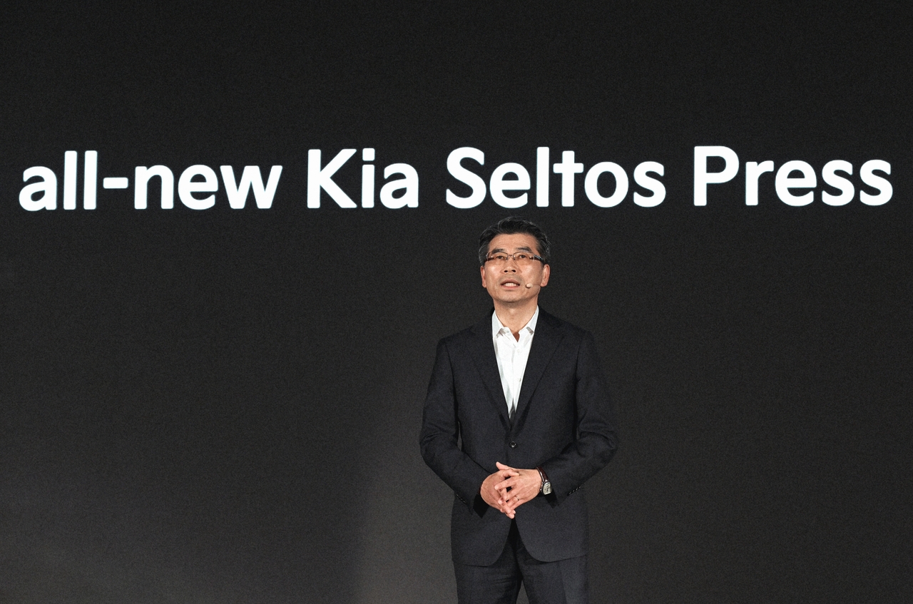 Kia CEO Song Ho-sung introduces the All-New Seltos during an online press briefing on Tuesday. (Kia)