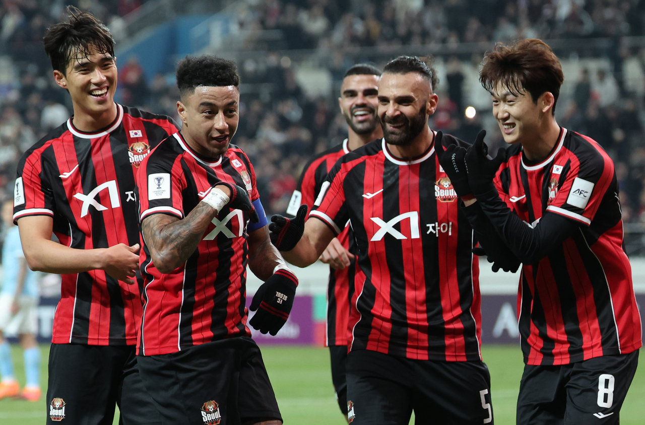 Jesse Lingard of FC Seoul celebrates after scoring a goal against Melbourne City . (Yonhap)