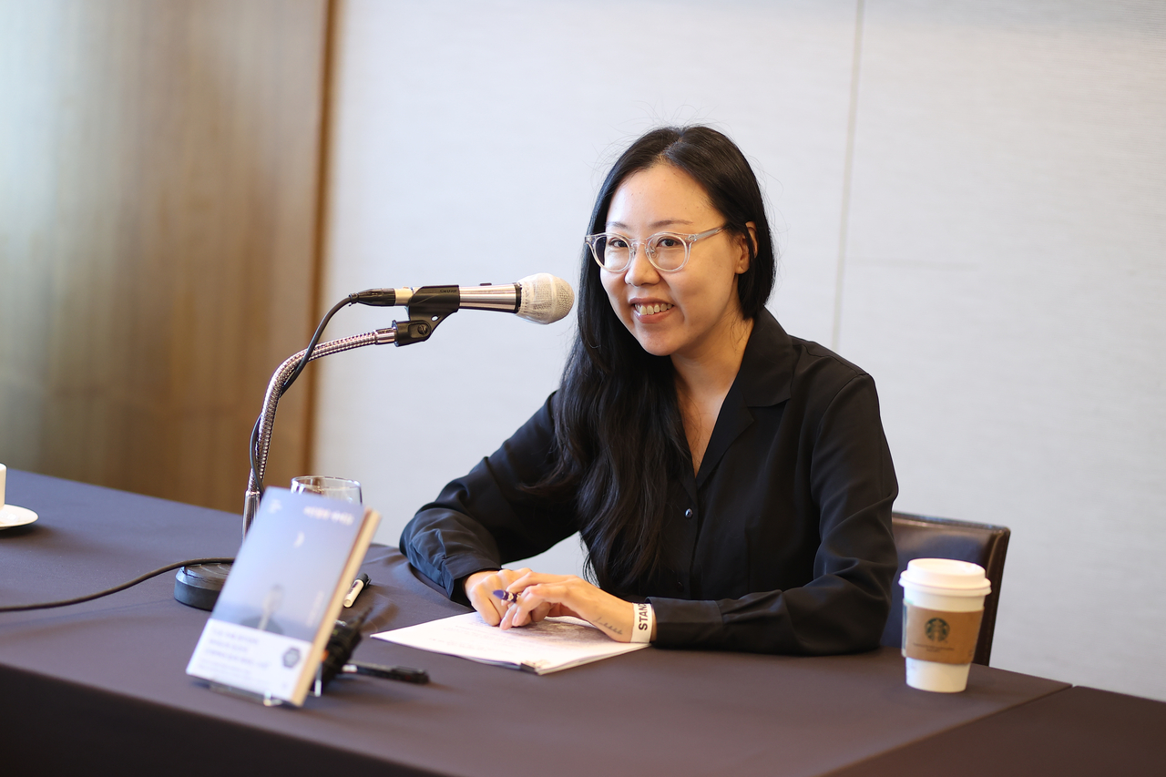 Kim Ana speaks at a press conference in Seoul on Tuesday. (Yonhap)