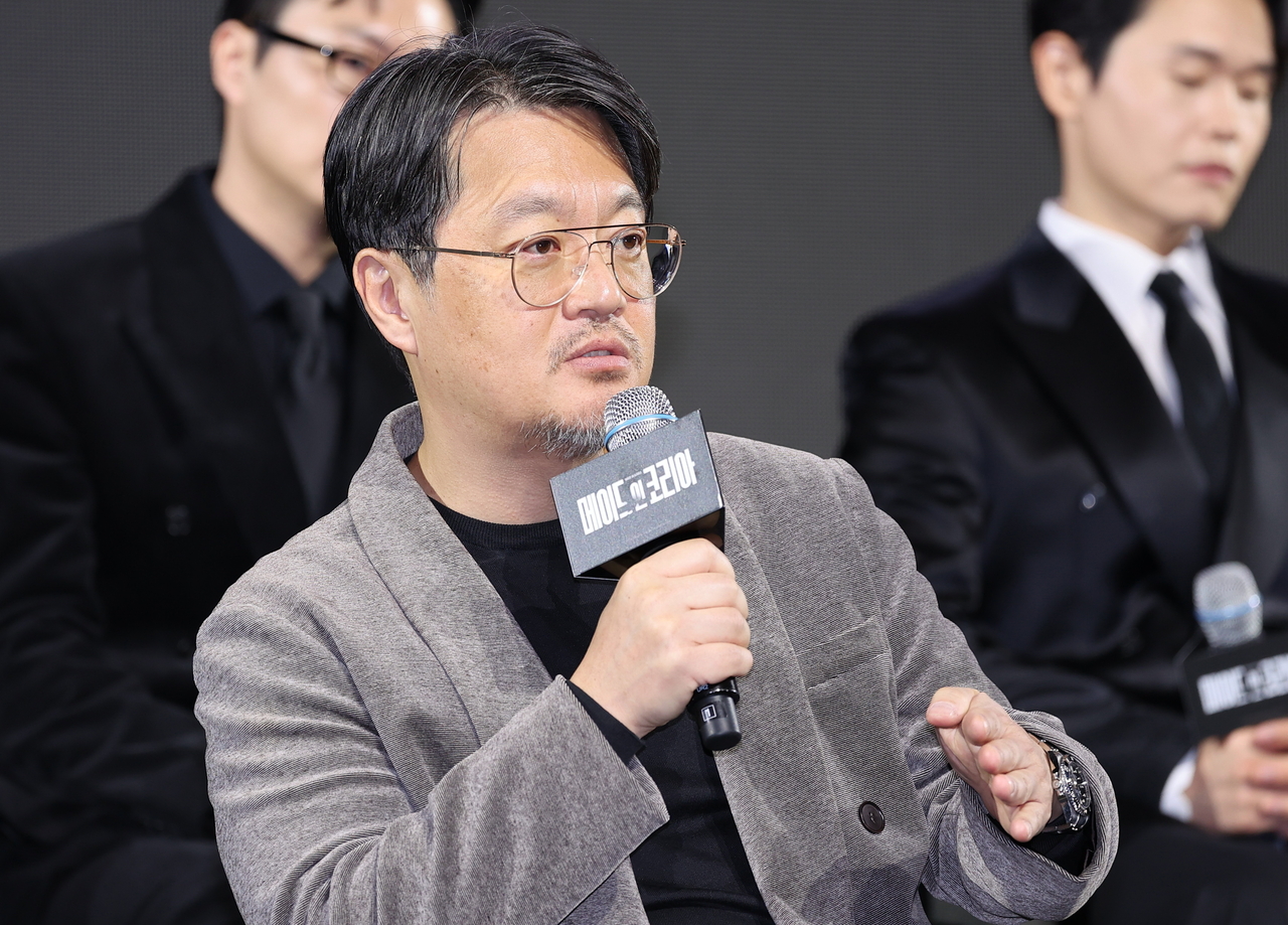 Director Woo Min-ho speaks during a press conference held in Gangnam-gu, Seoul, Monday. (Yonhap)