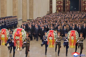 N. Korea's Kim pays respects to late father at family mausoleum on death anniversary