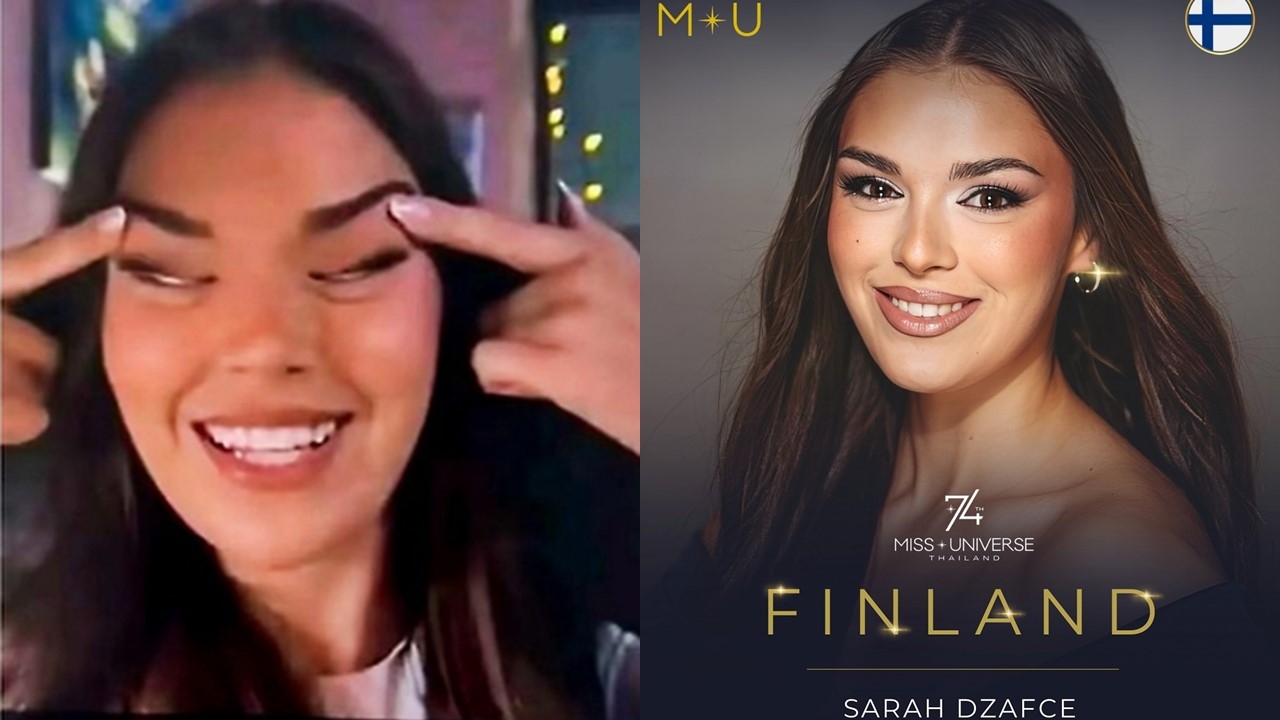 Miss Finland, who represented her country at the Miss Universe pageant, has been stripped of her crown over a racism controversy. (Global Pageant's official Instagram, Sarah Dzafce's personal Instagram)